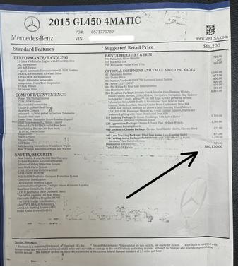 2015 Mercedes-Benz GL-Class GL 450 4MATIC
